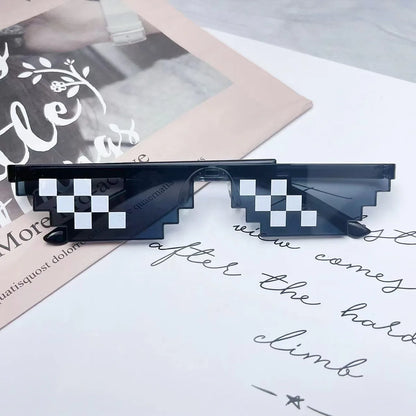 Mosaic Sunglasses Cool Party Vintage Shades Eyewear For Men Pixelated Sunglasses Funny Women Glasses