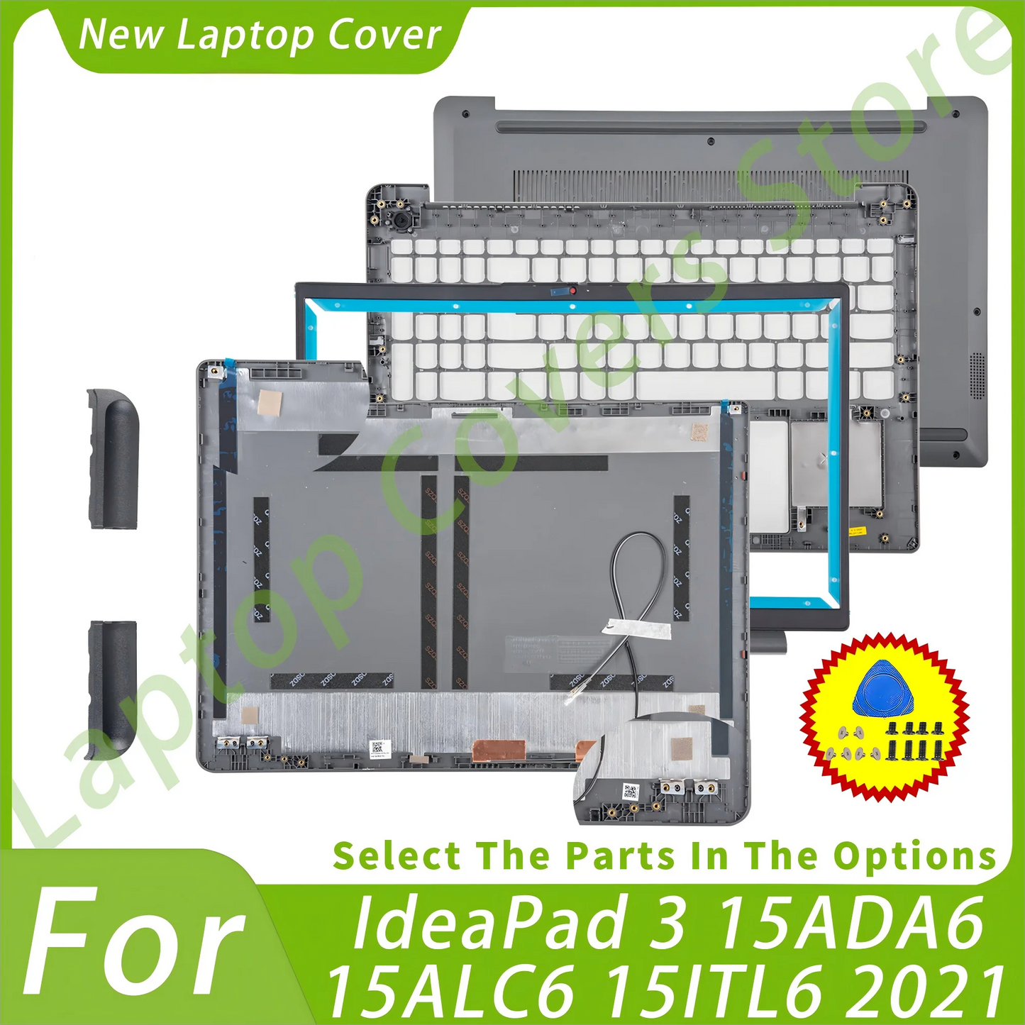 New Case For Ideapad 3 15ALC6 15ADA6 3-15ITL6 2021 Back Cover Bezel Palmrest Bottom Case Touchpad Parts Plastic Replacement 15.6