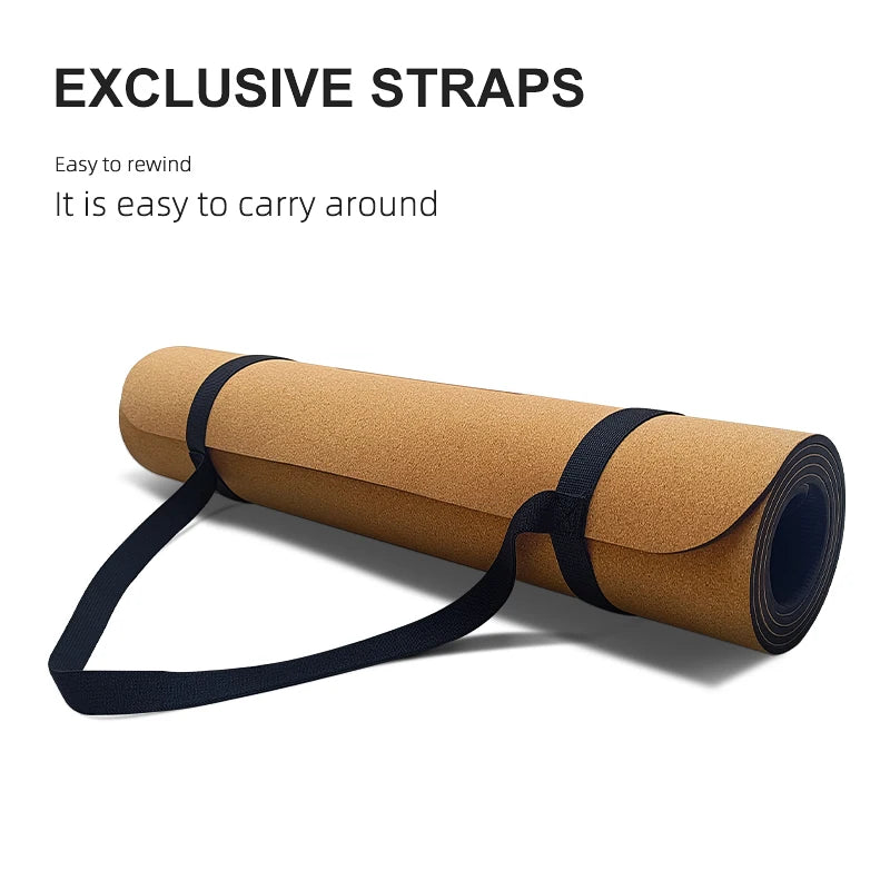 Natural Cork Yoga Mat Fodable Fitnes for Men Women Kid Lightweight Portable Pads Strap Included No Slipping Hot Absorb Sweat