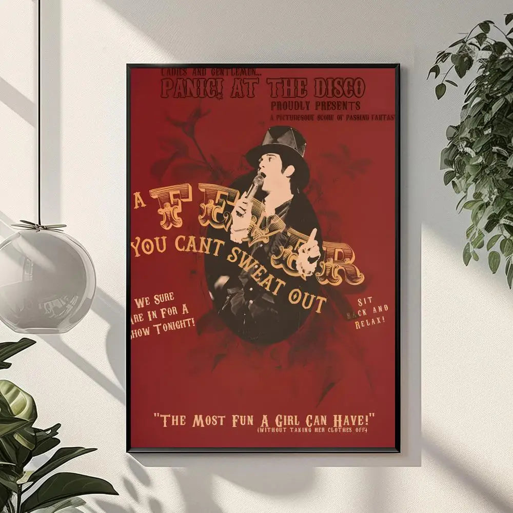 Rock Band P-panic At The Disco Painting Calligraphy HD Print Crease Art Photos For Living Room Home Wall Decor Canvas