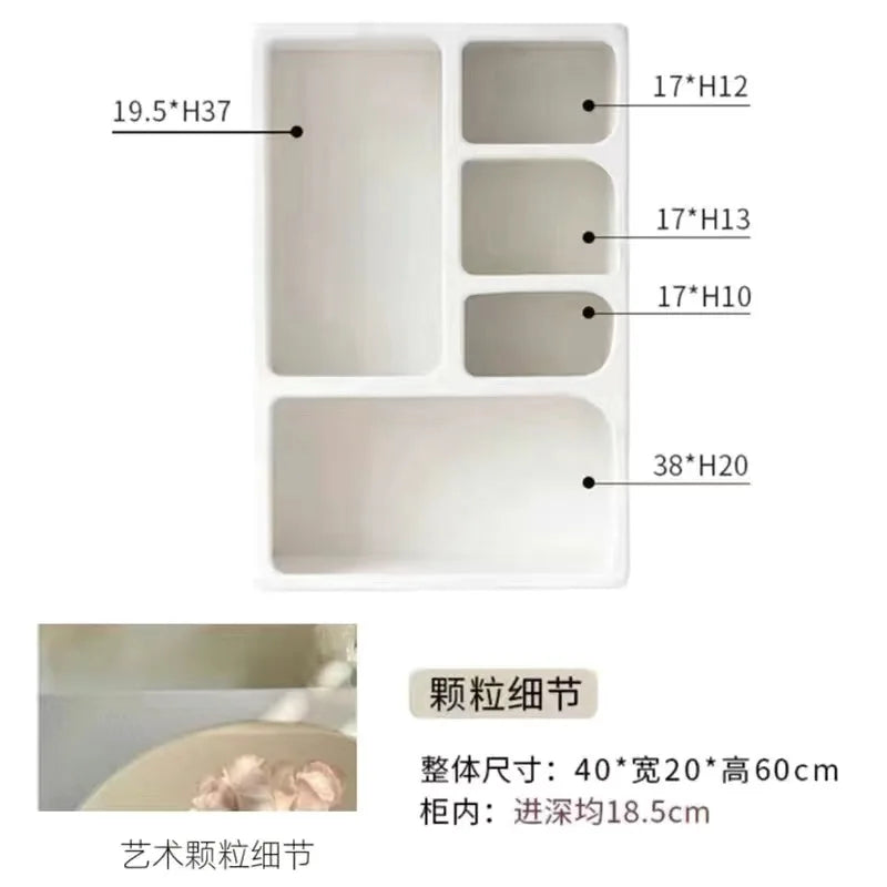 Cabinet French Style Cave Entrance Living Room Cream Multi Functional Hole Display Cabinet Art Ornament furnitur accessories