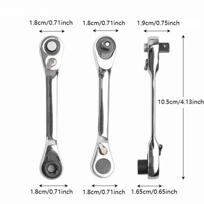 Socket ratchet wrench + screwdriver bit ratchet wrench 2-in-1, small size, suitable for narrow working environment hand tools