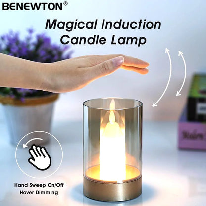 LED Candles Light Rechargeable Motion Sensor Dimmable Flameless Electric Candles Night Light Wedding Party Christmas Decor gift