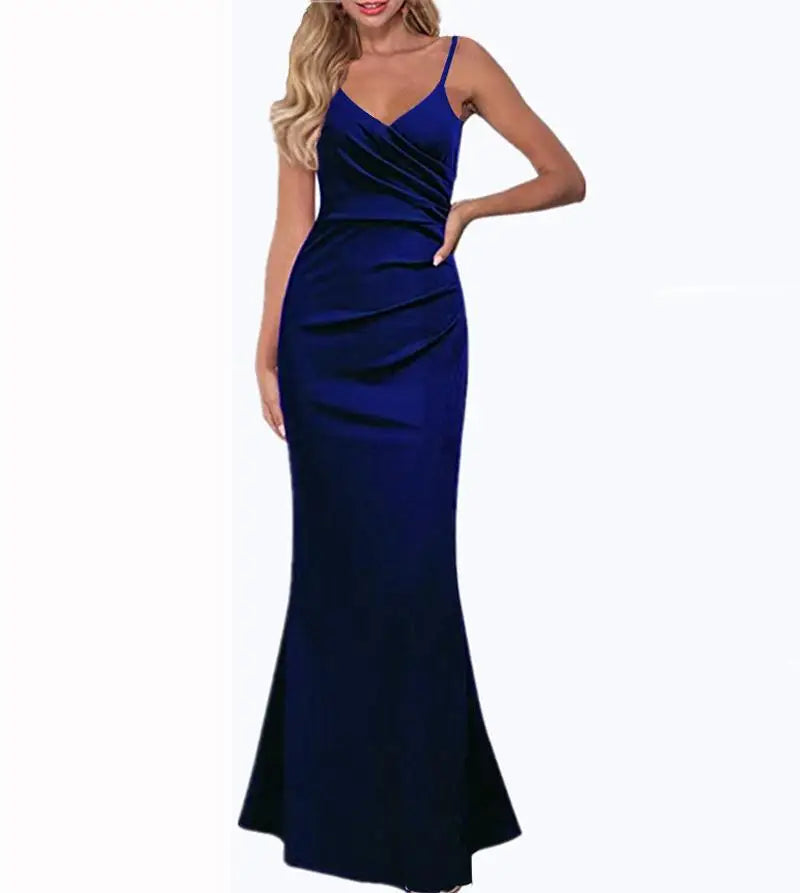 Spring and summer new style dress, pure color slim slim sash swing dress
