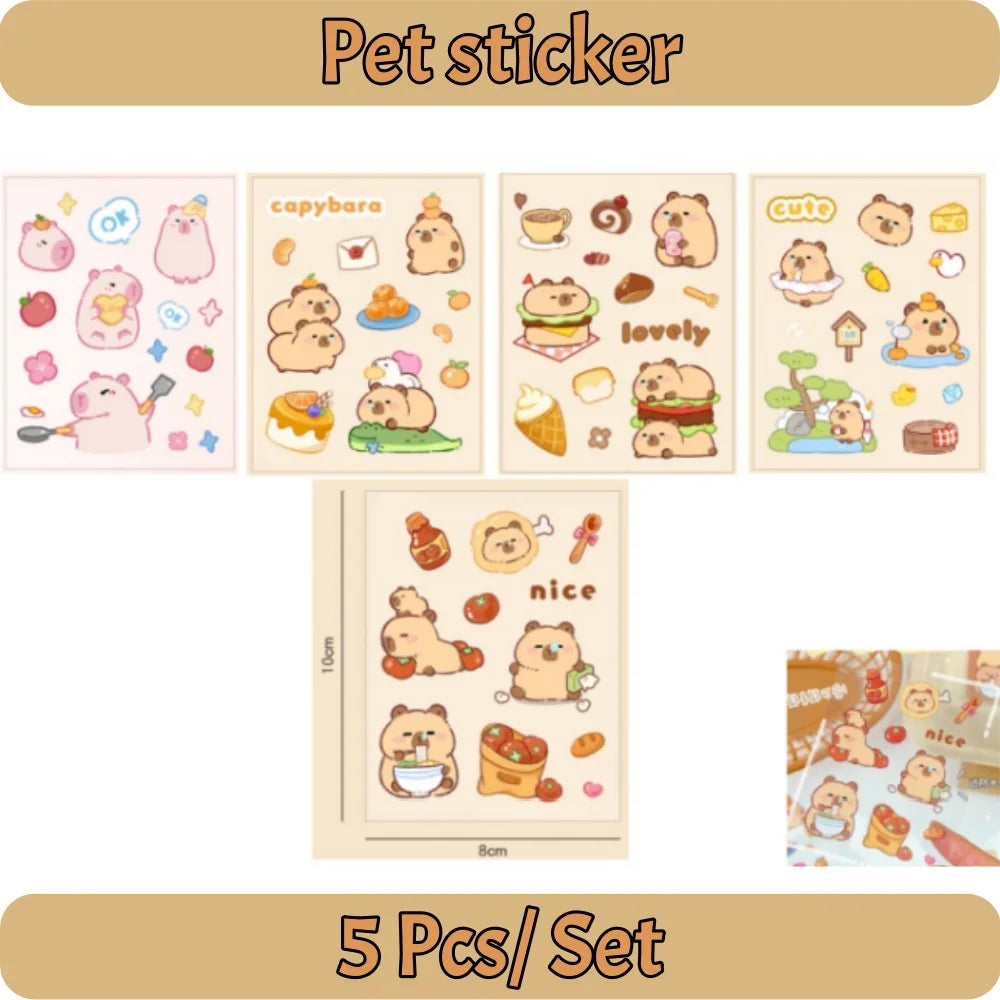 Cute Capybara Birthday Decorations Balloons Backdrop Tablecloth Stickers Cups Plates for Baby Shower Kids Event Party Supplies