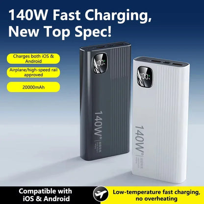 Lenovo 140W 500000mAh Power Bank Super Fast Charging Large Capacity Intelligent Digital Display Power Bank For IPhone For Xiaomi