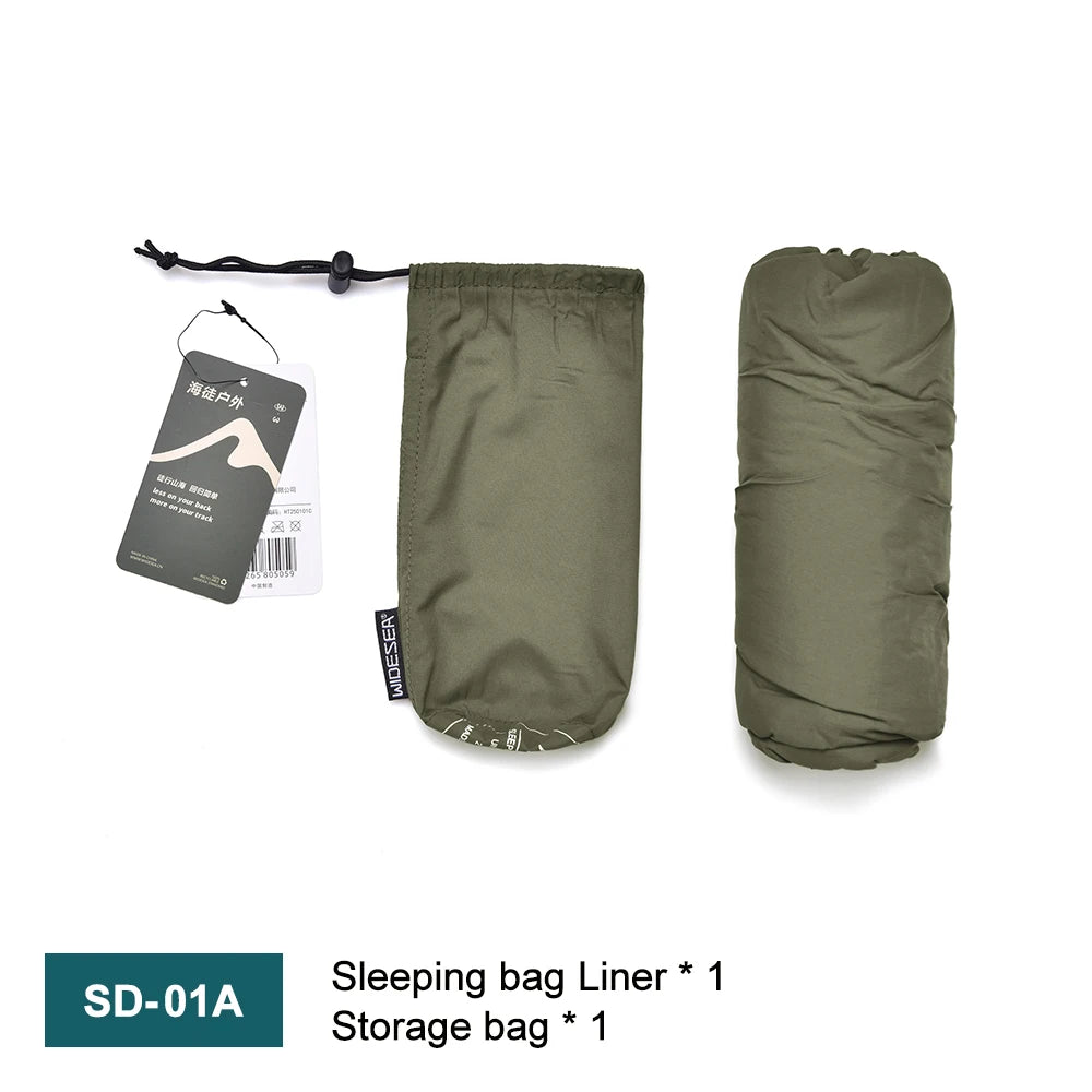 Widesea Camping Sleeping Bag Liner Ultralight Mummy Sleeping Bag Backpack Liner Single Person Travel  Sleeping Bag