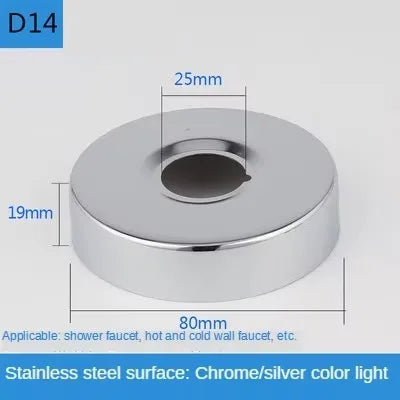 2PCS 1/2"3/4"Faucet Decorative Cover Stainless Steel Water Pipe Connector Heighten Valve Panel Shower Kitchen Faucet Accessories