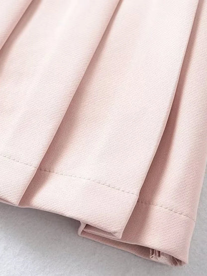 Women Summer New Fashion Hot Sweet Slim Pleated Super Short Skirt Cute Chic Heart Belt Mini Skort Streetwear Shorts Skirts
