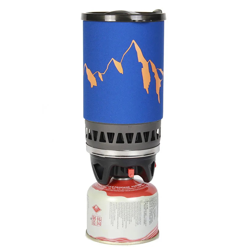 Camping Gas Stove Pot System Lightweight Portable Gas Stove Heat Collected Pot Cooking System