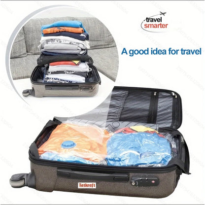 2/3/7 Pcs Vacuum Storage Bags for Clothes/Duvets, Heavy Duty with Hand Pump, Space Saver, Airtight, Reusable, Travel, Packing Cu