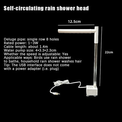 Automatic Parrot Bird Bath Tub USB Electric Pet Water Circulating Fountain Shower Bathtub Pet Supplies for Birds