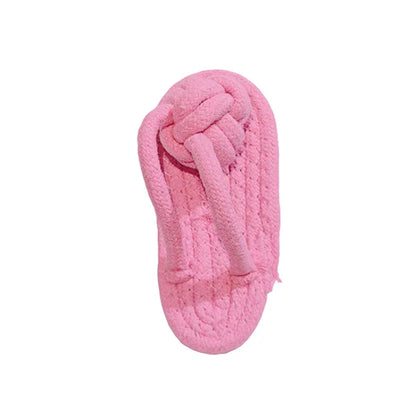 Funny Pet Dog Toys Slippers Cotton Rope Shoes Interactive Chewing Puppy Dog Teeth Cleaning Outdoor Training Cat Relieve Anxiety