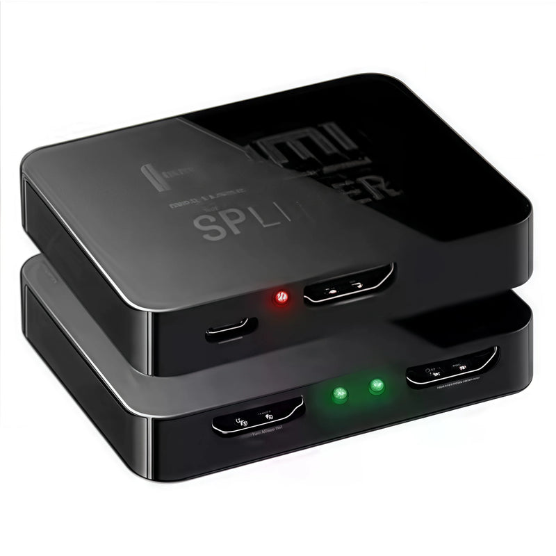 1x2 4K HDMI Splitter - 1 Input 2 Output Video Distributor for Dual Monitor, PC,Projector,Laptop,4K@60Hz HD Amplifier Switch Box