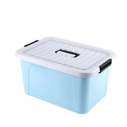 Plastic Storage Box with Cover Clothing Toy Organizer Baskets Multi-Purpose Colorful Stackable Containers Storage Bins Baskets