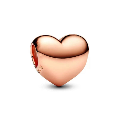 Rose Gold Plated Charms for Bracelet DIY Jewelry Making Heart Flower Strawberry Butterfly Paw Print CZ Pendant Beads Women Gift