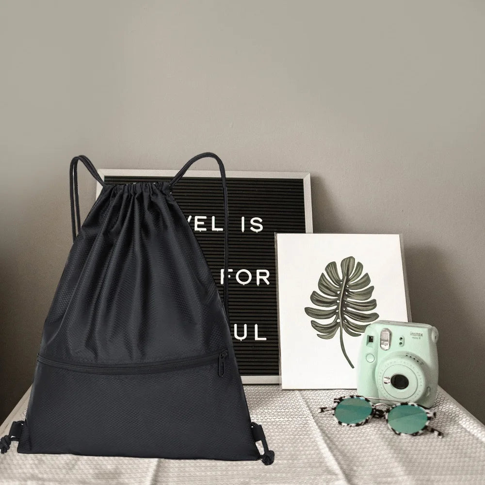 Fashionable Drawstring Backpack Portable Travel Backpack Lightweight Simple Sports Backpack Computer Bag Casual Daily Backpack