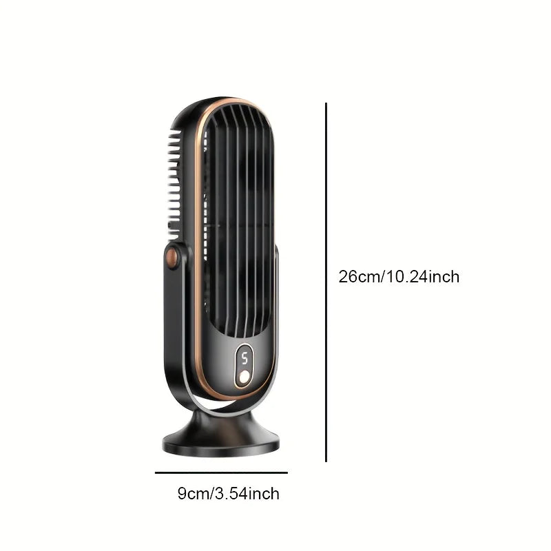 Portable Desktop Fan, Large Battery Dual Motor Home Small AirCooler, 5 Speed Air Cooling Fan 720° Surround Blower, Office
