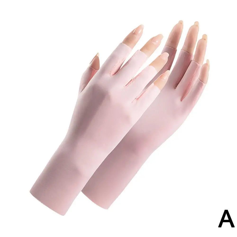 Women Sunscreen Gloves Fingerless Gloves Summer Sunscreen UV Protection Multicolor Gloves Woman Driving Glove Female Touchscreen