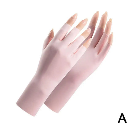 Women Sunscreen Gloves Fingerless Gloves Summer Sunscreen UV Protection Multicolor Gloves Woman Driving Glove Female Touchscreen