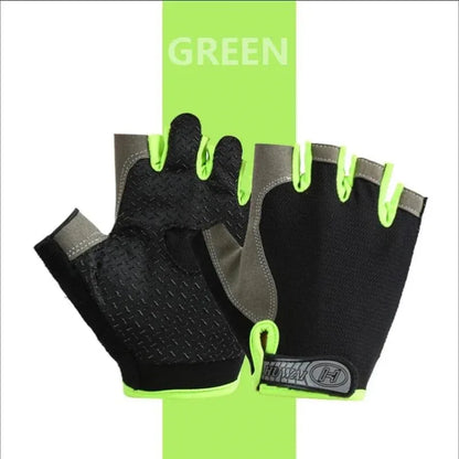 1Pair Gym Gloves Fingerless Gloves Anti-Slip Shock-Absorbing Gloves Sports Gloves for Training Lifting Weight Cycling