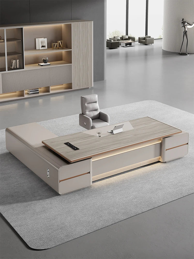 Boss's Desk, Aluminum Alloy CEO's Desk, Simple And Modern, Manager's Office Furniture