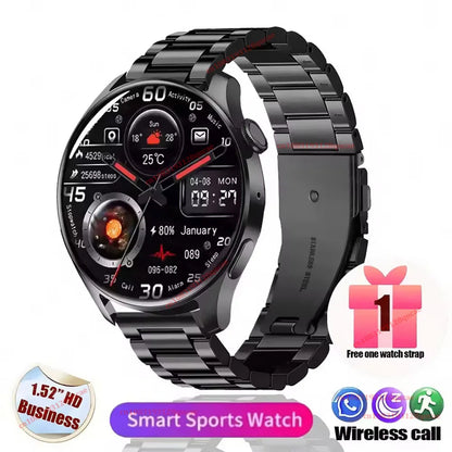 2026 New Smart Watch Men AMOLED HD Screen GPS Motion Trajectory Heart Rate Bluetooth Calls SmartWatch Waterproof For Android iOS