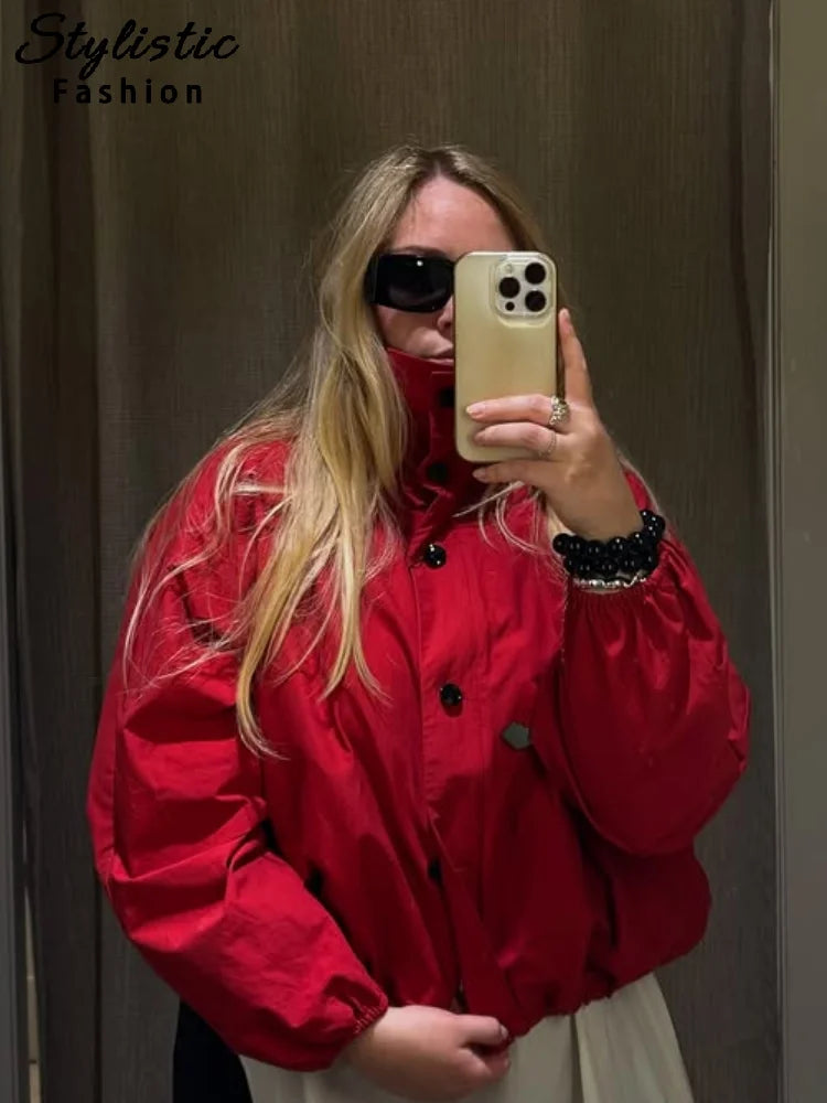 Casual Lightweight Jackets Women Solid  Zipper Single Breasted Long Sleeve Loose Coats Female 2025 Autumn Fashion Outwear Lady