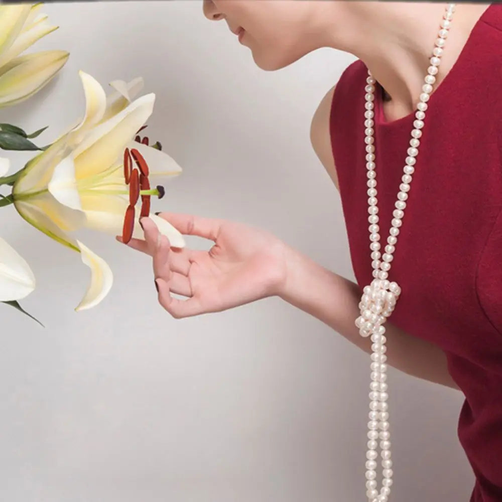 New Exquisite Imitation Pearl Necklaces Multilayer Vintage Long Necklaces Elegant Style Pearl Bead Women Fashion