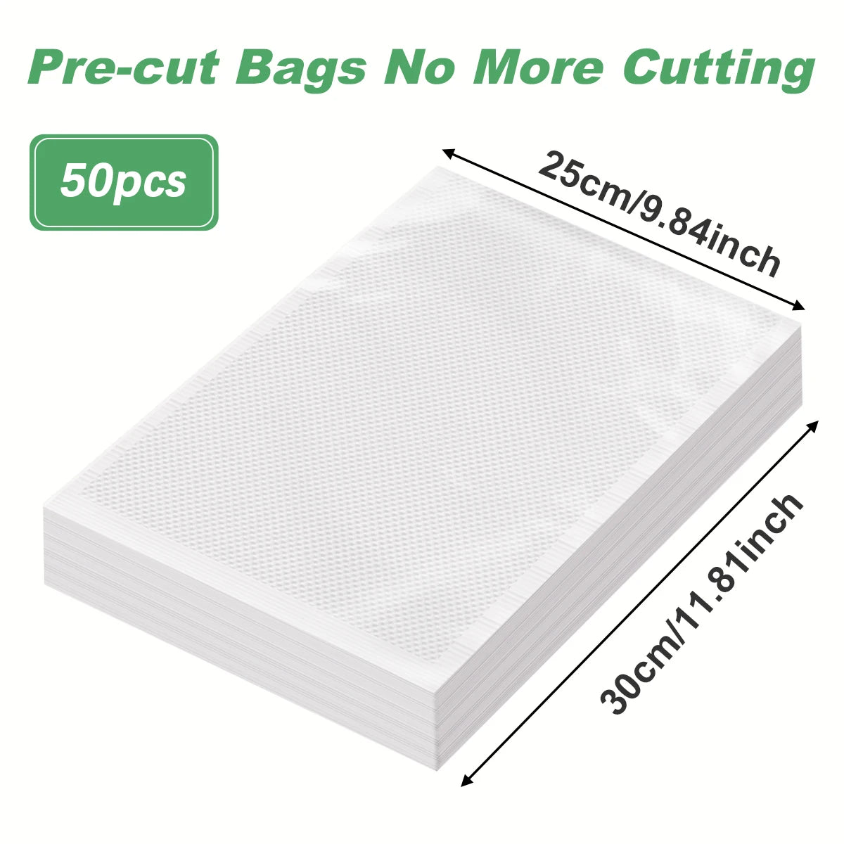 50pcs Vacuum Sealer Bags, Food Storage Pouches, Freshness Preservation for Kitchen, For Vacuum Sealer Machine Accessories