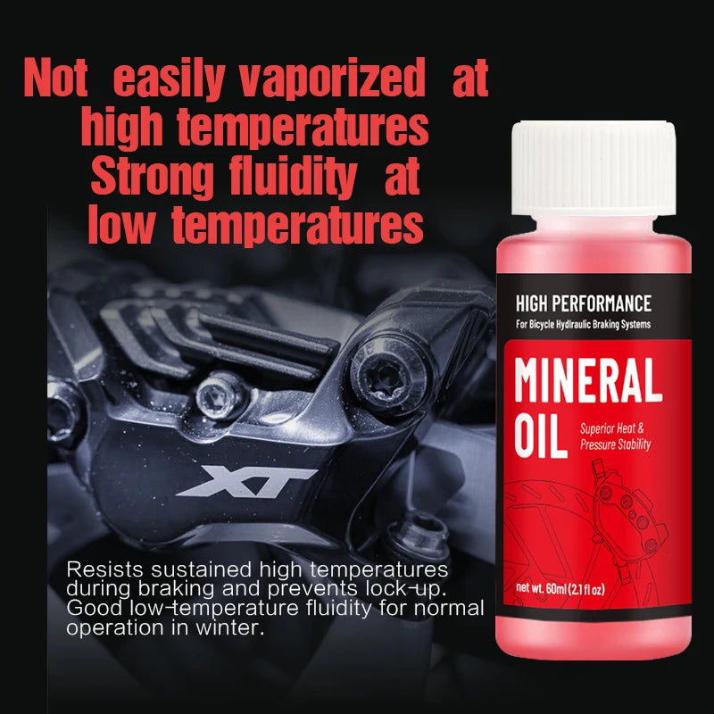 Bike Brake Mineral Oil 60ml/2.1oz Ideal for Shimano and Tektro Hydraulic Brake Systems Mountain Bike Accessories