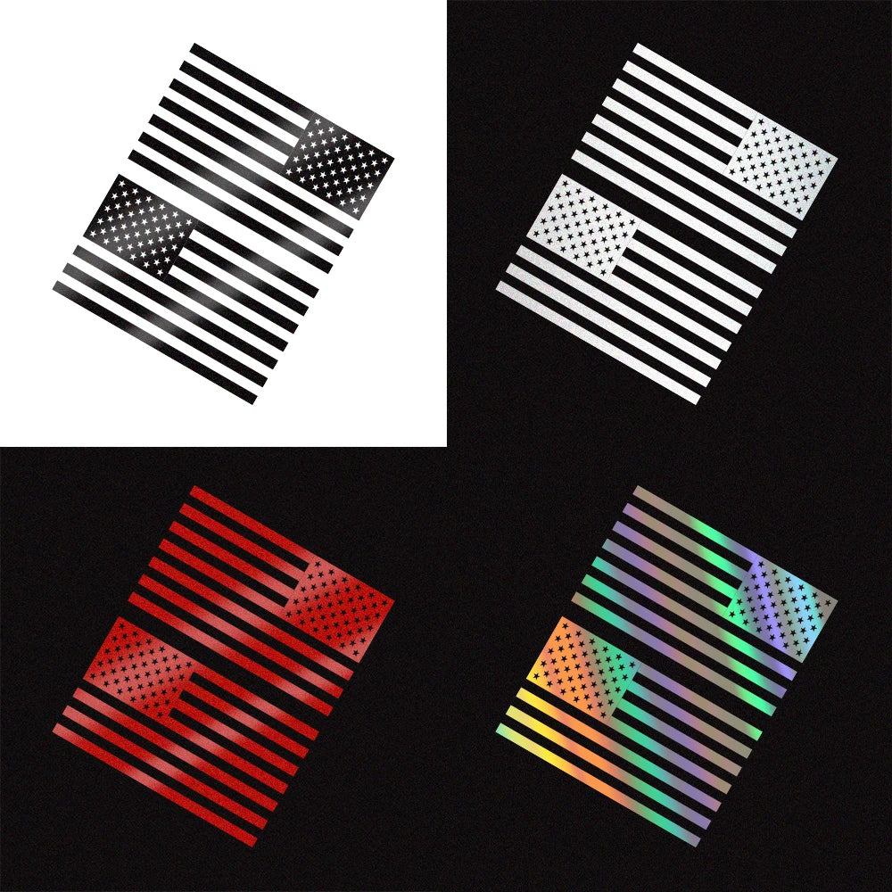 2Pcs US Flag Vinyl Stickers American Flag Decal For Car Trucks Windows Side Door Body Bumpers Laptops Styling Decor Accessories