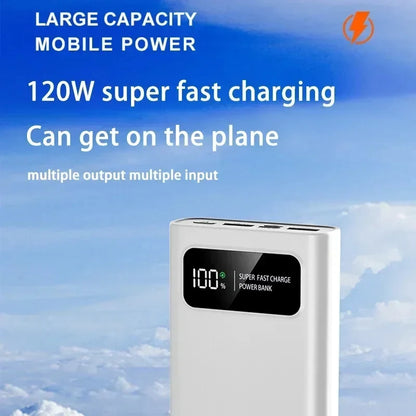 Lenovo 120W Fast Charging Power Bank 200000mAh Super Large Capacity Outdoor Powerbank With LED Digital Display For Mutly Device