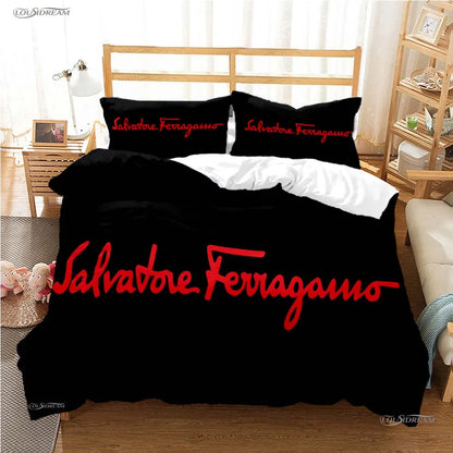 Fshion Luxury Brand Casal All Season Duvet Cover Comforter Bedding Set Soft Quilt Cover and Pillowcases Single/Double/Queen/King