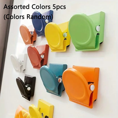 5-Piece Magnetic Office & Fridge Clips Multi-Color Multi-Functional File Organizers Suitable for Home, Kitchen, and Office Use