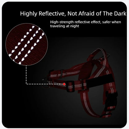 Anti-Pull Dog Chest Harness Adjustable Reflective Nylon Pupoy Vest with Dual D-Ring Breathable Mesh Walking Harness Pet Supplies