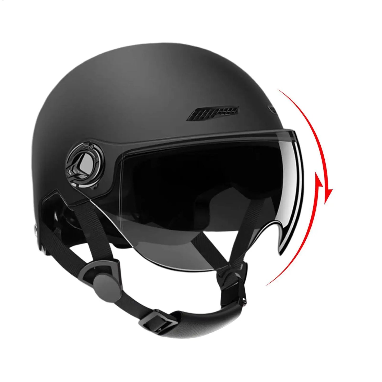 Motorcycle Half Face Helmet with Sun Visor Open Face Adult Riding Helmet Quick Release Safety Protection for Men Women