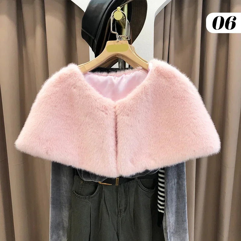 110cm Fur Shawl Wedding Wrap For Formal Dress Cheongsam Married Outerwear Bridal Cape Autumn Winter Jacket Bolero