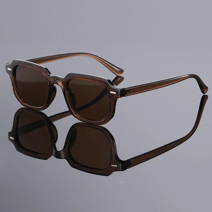 1Pc Men's Fashion Glasses New Trendy Square Frame Retro Rivet Y2K Music Festival Cool Street Style Decoration Suitable for Daily