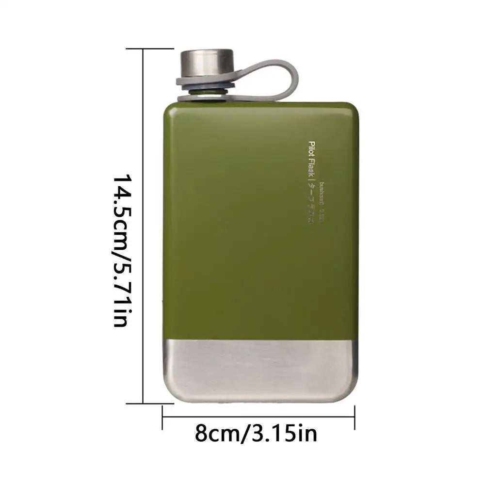 Flat Wine Bottle For Camping Stainless Steel Water Bottle Portable Outdoor Coffee Maker Camping Fuel Kerosene Bottle For Camp