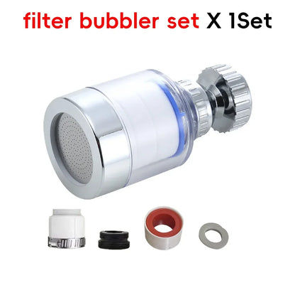 1Set Faucet Water Filter 360 Degree Rotating Filter Elements Water Purifier Set Heavy Metals Filtered Tools PP Cotton Filtration