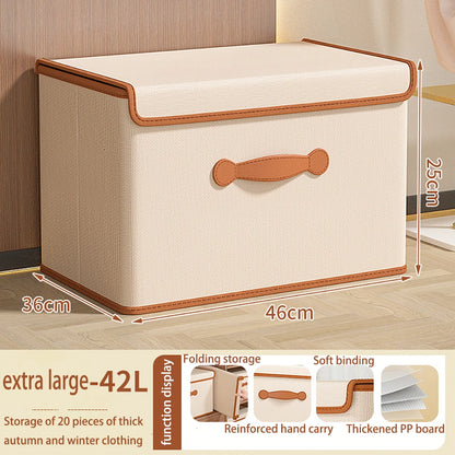 Storage Bins with Lids, Collapsible Closet Organizer Container, Fabric Organizer Box with Handles, Storage Boxes for Clothes