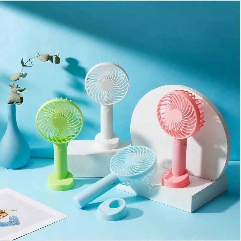 Portable Fan Mini Handheld Fan Portable USB Rechargeable Handheld Fan Summer Cute Cartoon Outdoor Adventures Cooling Comfort