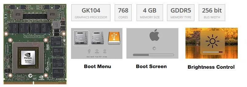 Quadro K3100 K3100M GDDR5 4GB N15E-Q1-A2 Grafikkarte mit X-Blende für Apple iMac A1312 27 Zoll (2010/2011)