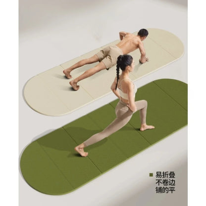 Foldable Extra Thick 10mm Yoga Mat 190x66cm, Non-Slip Noise Reduction Fitness Mat for Home Gym, Anti-Sweat Exercise Cushion