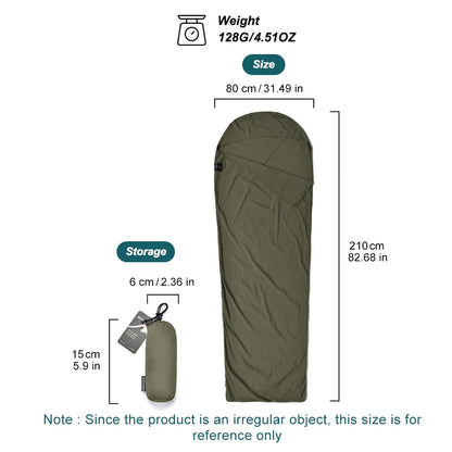 Widesea Camping Sleeping Bag Liner Ultralight Mummy Sleeping Bag Backpack Liner Single Person Travel  Sleeping Bag