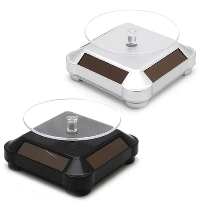 Solar Showcase 360 Automatic Rotating Turntable Jewelry Organizer Jade Ware Necklace Bracelet Watch Phone Display Stand