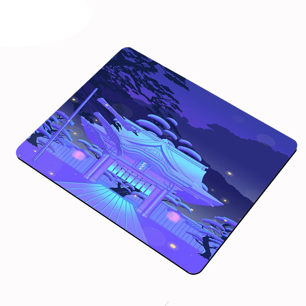 Small Mouse Pad Dreamy Girly Mousepad Gamer Purple Desk Mat Keyboard Pad Japanese-style Street Carpet Computer Mauspad 220X180