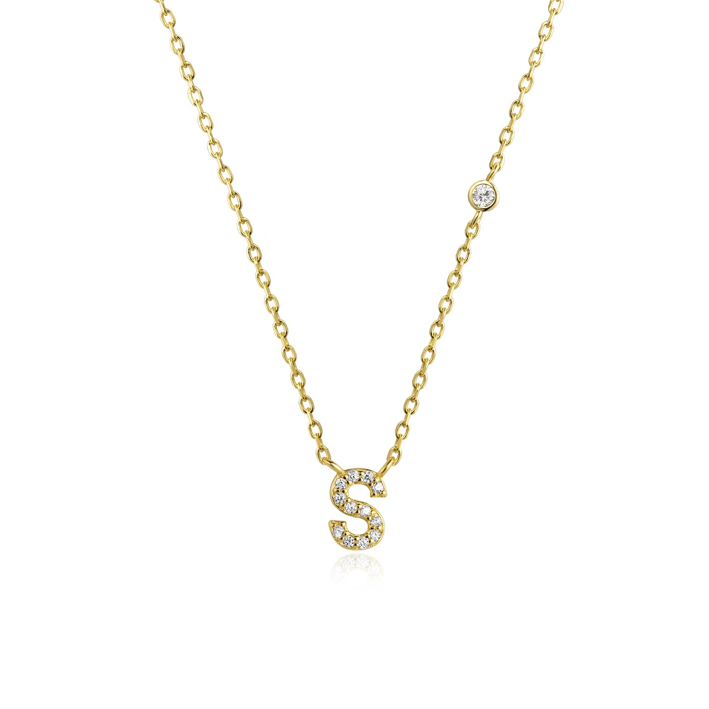 VEWANT New 925 Sterling Silver Monogram Initial Letter A M Pendant Long Chain Necklace Crystal Fine Jewelry Luxury Fine Jewelry