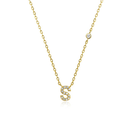 VEWANT New 925 Sterling Silver Monogram Initial Letter A M Pendant Long Chain Necklace Crystal Fine Jewelry Luxury Fine Jewelry